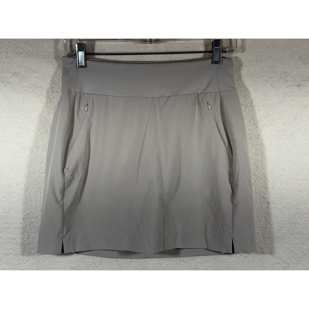 Athleta Soho Skort Womens 2 Gray Athletic Golf Tennis Travel Minimalist Stretch